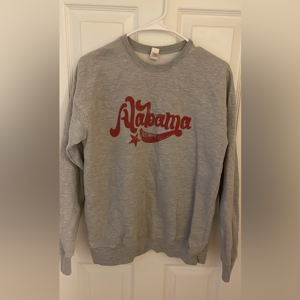 Tultex Gray and Red Alabama Sweatshirt